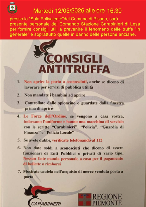 Consigli antitruffa - Incontro pubblico