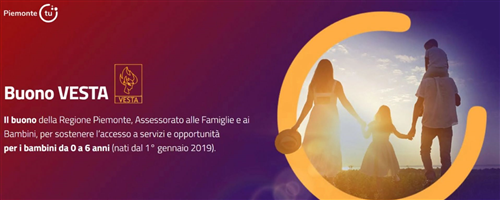 Buono VESTA 2  - Anno 2026  a  sostegno delle famiglie con figli di età compresa tra 0 e 6 anni.